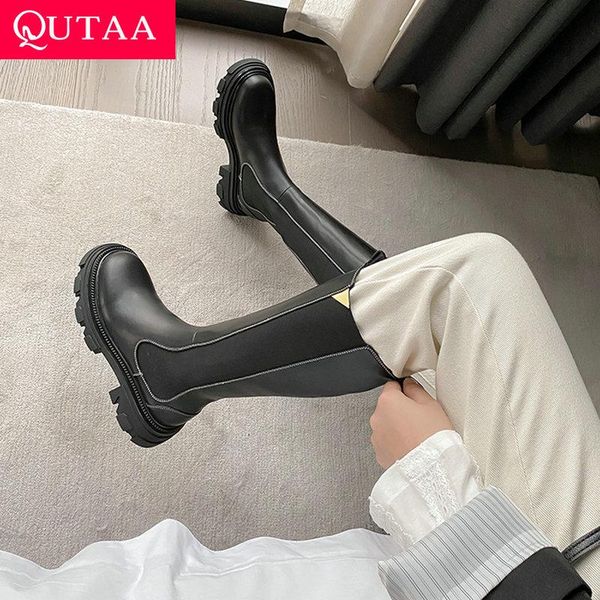 boots qutaa 2022 knee high women autumn winter shoes round toe square med heel fashion long size 34-39, Black
boots qutaa 2022 knee high women autumn winter shoes round toe square med heel fashion long size 34-39, Black
