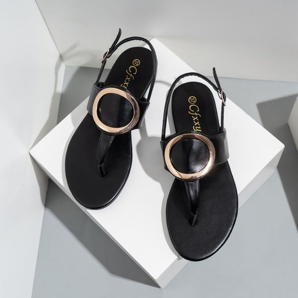 fashion summer women sandals with metal buckle flip-flops pu comfortable non slip design ladies shoes slippers, Black
fashion summer women sandals with metal buckle flip-flops pu comfortable non slip design ladies shoes slippers, Black