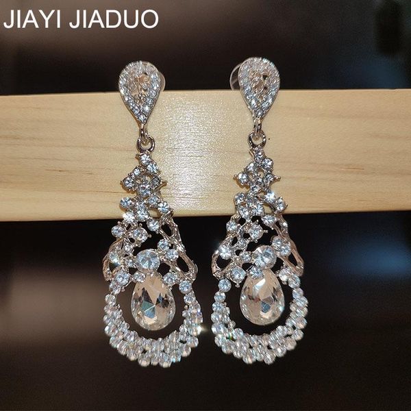 dangle & chandelier women's wedding jewelry earrings white crystal long noble dress accessories, Silver
dangle & chandelier women's wedding jewelry earrings white crystal long noble dress accessories, Silver