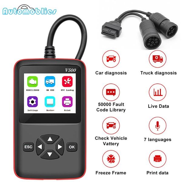 code readers & scan tools v500 obd2 automotive scanner 12v/24v for car/truck engine diagnostic auto tool obd 2 j1939 j1587 j1708 fault reade
code readers & scan tools v500 obd2 automotive scanner 12v/24v for car/truck engine diagnostic auto tool obd 2 j1939 j1587 j1708 fault reade