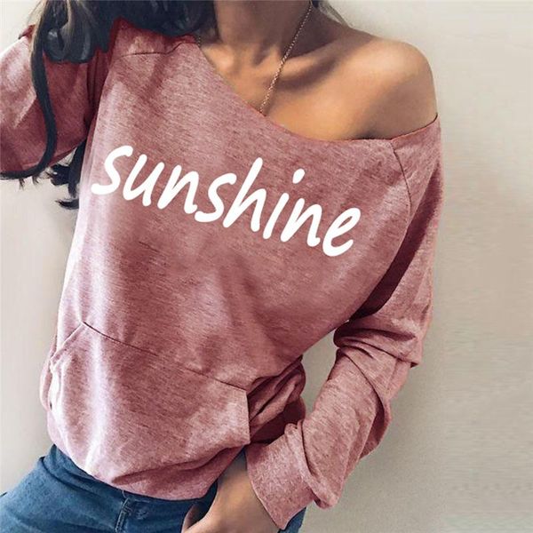 women's t-shirt casual autumn tee off sleeve long-sleeved sunshine english letter printed funny t shirt for lady girl top, White
women's t-shirt casual autumn tee off sleeve long-sleeved sunshine english letter printed funny t shirt for lady girl top, White