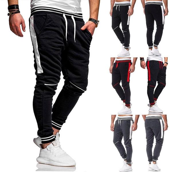 autumn and winter men's fashion stitching drawstring sports casual trousers small feet patchwork full-length pants, Black
autumn and winter men's fashion stitching drawstring sports casual trousers small feet patchwork full-length pants, Black