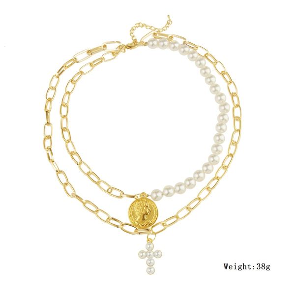 cross pendant necklace link chain necklaces lady head collier imitation manmade pearl ketting graceful halskette baroque jewelry european am, Silver
cross pendant necklace link chain necklaces lady head collier imitation manmade pearl ketting graceful halskette baroque jewelry european am, Silver