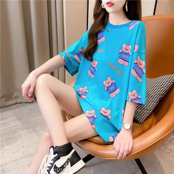 women's t-shirt women cute bear pattern print oversized t-shirts with short sleeve aesthetic fashion ladies casual -tee ns4753, White
women's t-shirt women cute bear pattern print oversized t-shirts with short sleeve aesthetic fashion ladies casual -tee ns4753, White