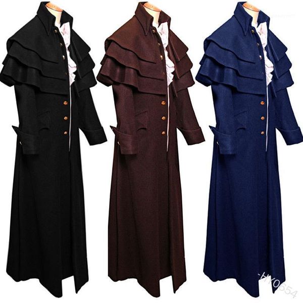 mandylandy mens coat long jacket gothic steampunk single breasted muti-collar trench cosplay costume men's coats, Tan;black
mandylandy mens coat long jacket gothic steampunk single breasted muti-collar trench cosplay costume men's coats, Tan;black