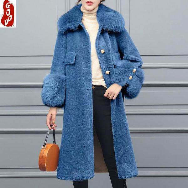 women's fur & faux 100% sheep shearing jacket women real coat female long winter clothes 2021 korean natural wool hiver 01688, Black
women's fur & faux 100% sheep shearing jacket women real coat female long winter clothes 2021 korean natural wool hiver 01688, Black