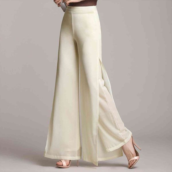 wide leg summer women capris high waist chiffon loose straight trousers elegant lady casual club party dance, Black;white
wide leg summer women capris high waist chiffon loose straight trousers elegant lady casual club party dance, Black;white