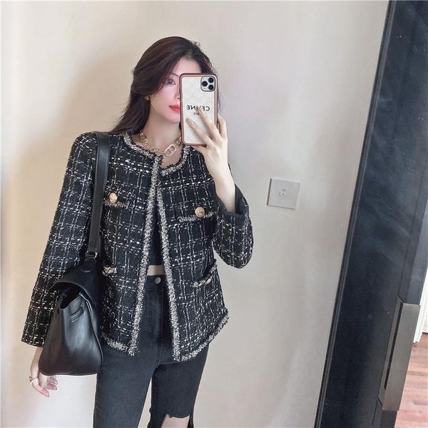 women's jackets est vintage plaid woman jacket long sleeve o-neck open stitch runway designer tweed cardigans fashion coat clothing, Black;brown
women's jackets est vintage plaid woman jacket long sleeve o-neck open stitch runway designer tweed cardigans fashion coat clothing, Black;brown