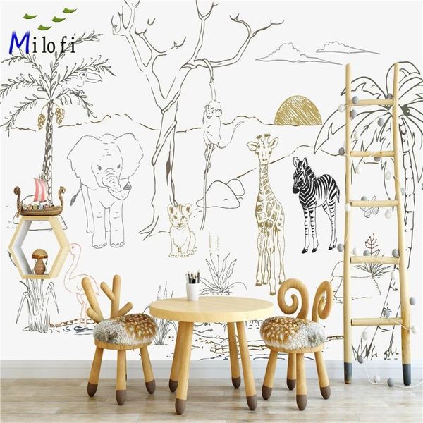 custom po 3d hand-painted small fresh elephant giraffe self adhesive wallpaper mural tv background painting waterproof wallpapers
custom po 3d hand-painted small fresh elephant giraffe self adhesive wallpaper mural tv background painting waterproof wallpapers