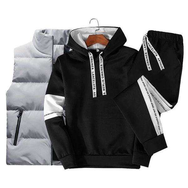 men's tracksuits sweat suit men outfit 3pc jogger sports suits hoodies+pants+vest set casual tracksuit fashion romper ropa de hombre 20, Gray
men's tracksuits sweat suit men outfit 3pc jogger sports suits hoodies+pants+vest set casual tracksuit fashion romper ropa de hombre 20, Gray