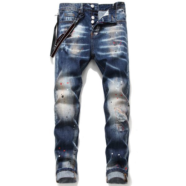 2021 mens designer jeans distressed ripped biker slim fit motorcycle denim for men s fashion tracksuits mans pants pour hommes, Blue
2021 mens designer jeans distressed ripped biker slim fit motorcycle denim for men s fashion tracksuits mans pants pour hommes, Blue
