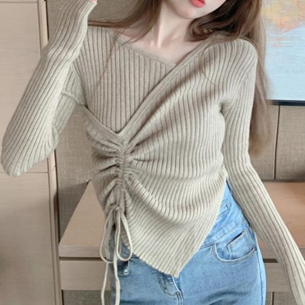 women's sweaters fashionable design shirts for women knitted sweater temperament female irregular bottoming shirt, White;black
women's sweaters fashionable design shirts for women knitted sweater temperament female irregular bottoming shirt, White;black