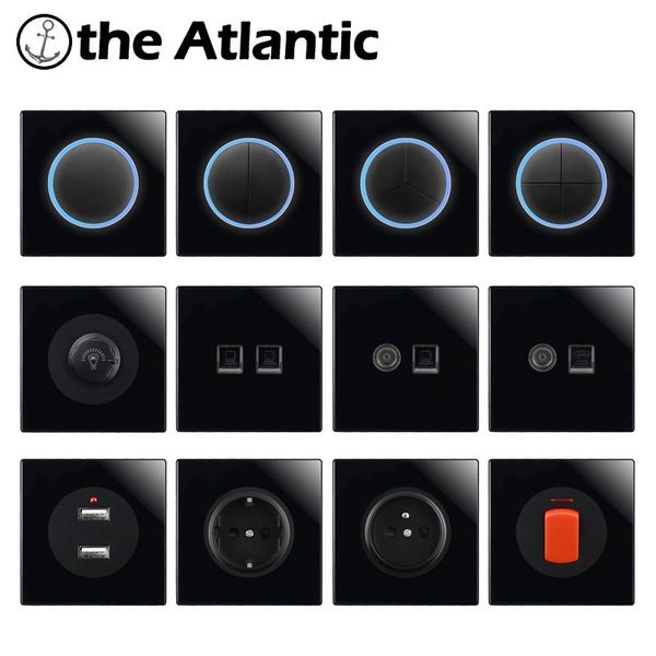 smart home control light switch with led indicator eu fr power socket outlet reset push button tv rj45 black glass switches
smart home control light switch with led indicator eu fr power socket outlet reset push button tv rj45 black glass switches