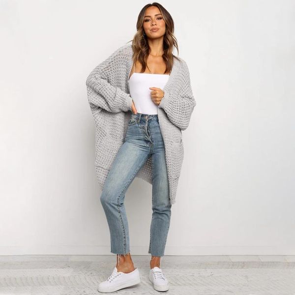 women's knits & tees fall winter 2021 mediumn long solid color all match chic sweater women oversized sleeved knitted cardigan female, White
women's knits & tees fall winter 2021 mediumn long solid color all match chic sweater women oversized sleeved knitted cardigan female, White