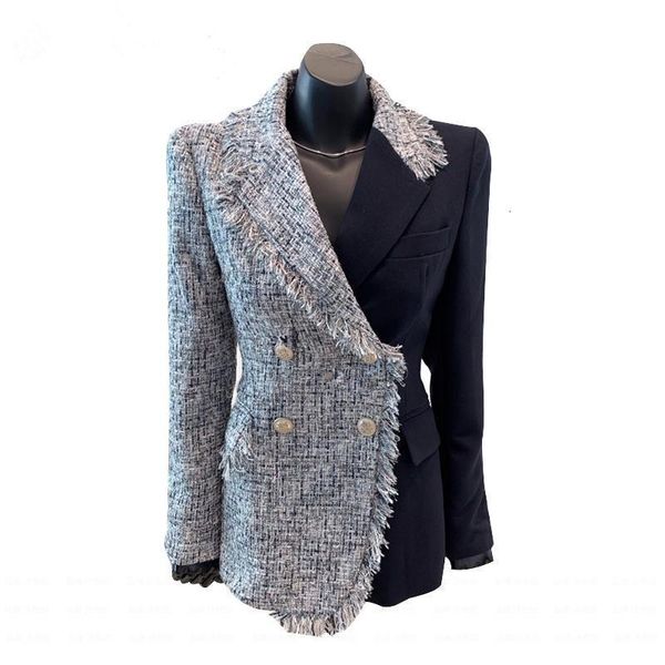 suits & blazers women long sleeve irregular double breasted ladies blazer coat woolen spliced rirregula women's slim suit jacket top, White;black
suits & blazers women long sleeve irregular double breasted ladies blazer coat woolen spliced rirregula women's slim suit jacket top, White;black