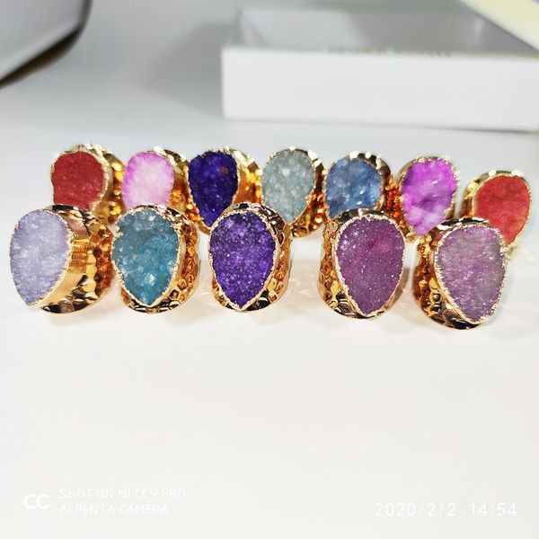 cluster rings irregular natural stone bud ring wedding party men's and women's wide edge opening size adjustable, Golden;silver
cluster rings irregular natural stone bud ring wedding party men's and women's wide edge opening size adjustable, Golden;silver