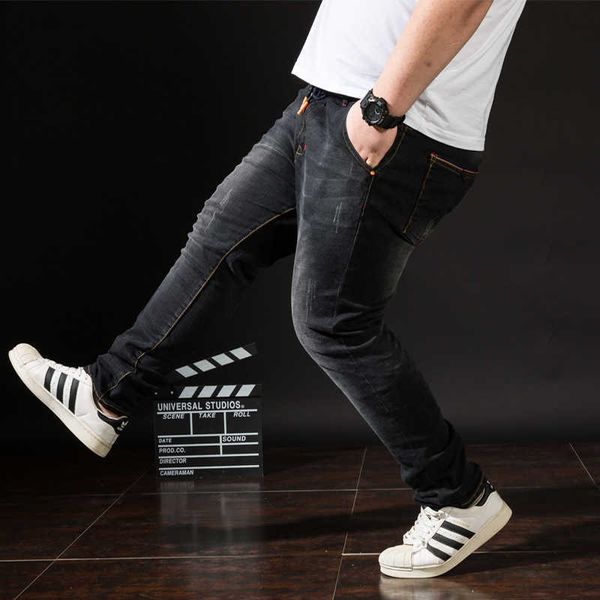 large extra size ps fashionable fat man spring and autumn loose high waist elastic long jeans, Blue
large extra size ps fashionable fat man spring and autumn loose high waist elastic long jeans, Blue