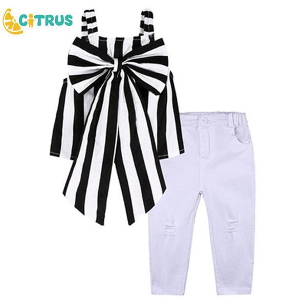 clothing sets girl children's suspenders striped big butterfly white pants suit girls kid's ripped trousers
clothing sets girl children's suspenders striped big butterfly white pants suit girls kid's ripped trousers