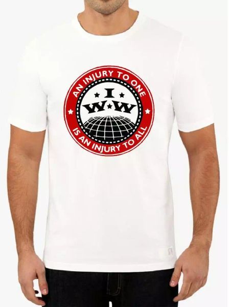 industrial workers of the world injury to one and all union iww t shirt tee, White;black
industrial workers of the world injury to one and all union iww t shirt tee, White;black