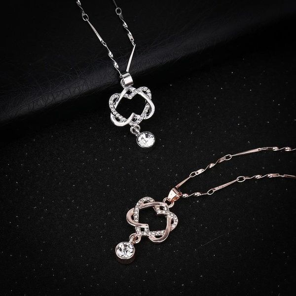 pendant necklaces 2021 classical lovers wrapped in two hearts concentric linked plated necklace heart for woman charm, Silver
pendant necklaces 2021 classical lovers wrapped in two hearts concentric linked plated necklace heart for woman charm, Silver