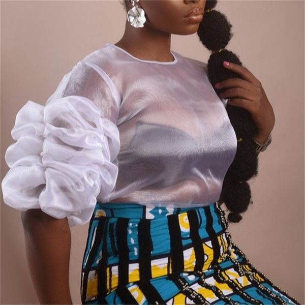 women see through blouse o neck half puff sleeve white transparent party night out summer shirts elegant blusas 210416
women see through blouse o neck half puff sleeve white transparent party night out summer shirts elegant blusas 210416