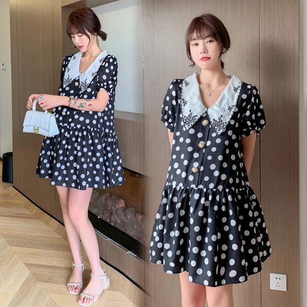 maternity dresses 07943# dress summer short sleeves korean style loose polka dot a line pregnant women plus size mom, White
maternity dresses 07943# dress summer short sleeves korean style loose polka dot a line pregnant women plus size mom, White