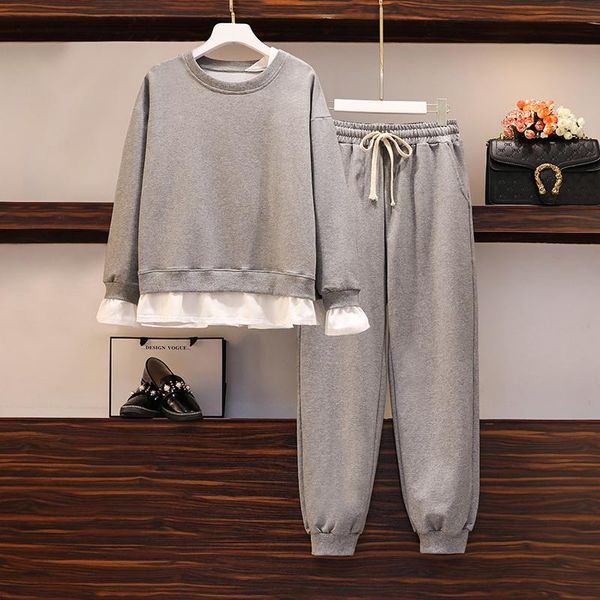 women's tracksuits ladies sports suit fall 2021 casual o-neck sweatshirt + sweatpants grey large size two-piece 4xl 5xl, Gray
women's tracksuits ladies sports suit fall 2021 casual o-neck sweatshirt + sweatpants grey large size two-piece 4xl 5xl, Gray