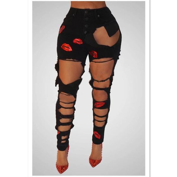 women's jeans tmustobe ripped for women streetwear fashion lips print bodycon embroidery summer slim elastic pencil pants female, Blue
women's jeans tmustobe ripped for women streetwear fashion lips print bodycon embroidery summer slim elastic pencil pants female, Blue