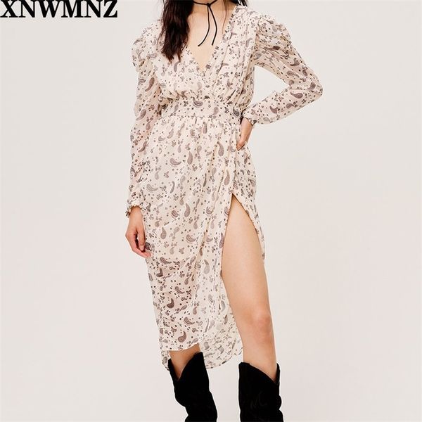 women airy paisley print chiffon midi dress female faux draped wrap skirt drop shoulder sleeves smocked waist 210520, Black;gray
women airy paisley print chiffon midi dress female faux draped wrap skirt drop shoulder sleeves smocked waist 210520, Black;gray