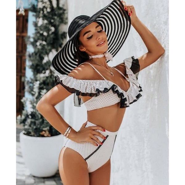 one-piece suits womens bandeau push up high waist bikini ruffle polka dot print swimwear beachsuit two-piece
one-piece suits womens bandeau push up high waist bikini ruffle polka dot print swimwear beachsuit two-piece