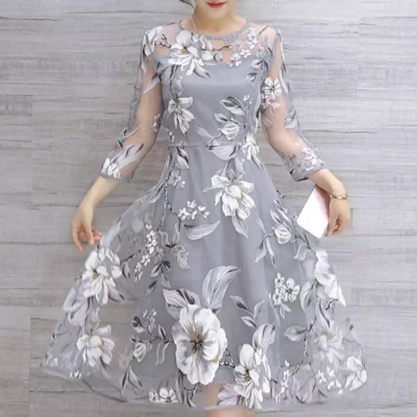 women dress summer fashion organza floral print wedding party ball prom gown ladies clothes casual dresses, Black;gray
women dress summer fashion organza floral print wedding party ball prom gown ladies clothes casual dresses, Black;gray