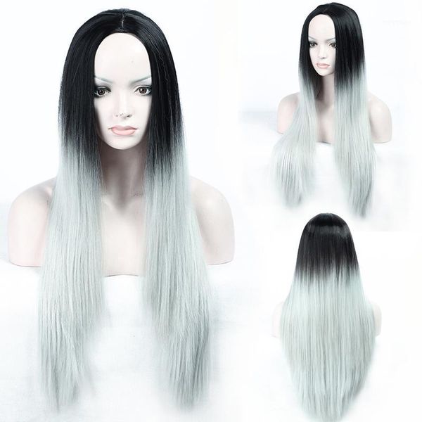 28inch synthetic straight wig for women ombre black gray heat resistant high temperature fiber long cosplay sx1621
28inch synthetic straight wig for women ombre black gray heat resistant high temperature fiber long cosplay sx1621