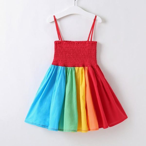 girl's dresses korean version of the sleeveless sling children's summer cute 2-8 years old fashion little girls rainbow striped pr, Red;yellow
girl's dresses korean version of the sleeveless sling children's summer cute 2-8 years old fashion little girls rainbow striped pr, Red;yellow