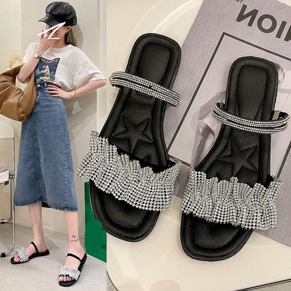 slippers glitter slides rubber summer women's shoes pantofle jelly flat 2021 pu fabric crystal basic female slipper, Black
slippers glitter slides rubber summer women's shoes pantofle jelly flat 2021 pu fabric crystal basic female slipper, Black