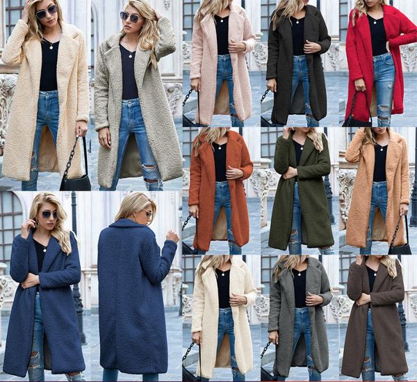 women's wool & blends winter long teddy coat women faux fur female plus size warm coats jacket plush overcoat outwear, Black
women's wool & blends winter long teddy coat women faux fur female plus size warm coats jacket plush overcoat outwear, Black