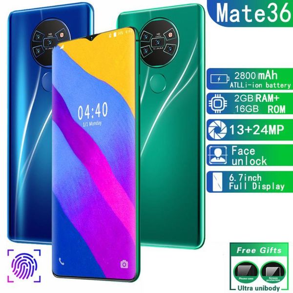 walkie talkie mate36 6.7 inch water drop screen 2+16gb mobile phone smart face recognition technology phones
walkie talkie mate36 6.7 inch water drop screen 2+16gb mobile phone smart face recognition technology phones