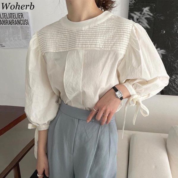 women's blouses & shirts woherb vintage lantern sleeve shirt women korean chic sweet o-neck design ladies fall fashion pleated bandage, White
women's blouses & shirts woherb vintage lantern sleeve shirt women korean chic sweet o-neck design ladies fall fashion pleated bandage, White