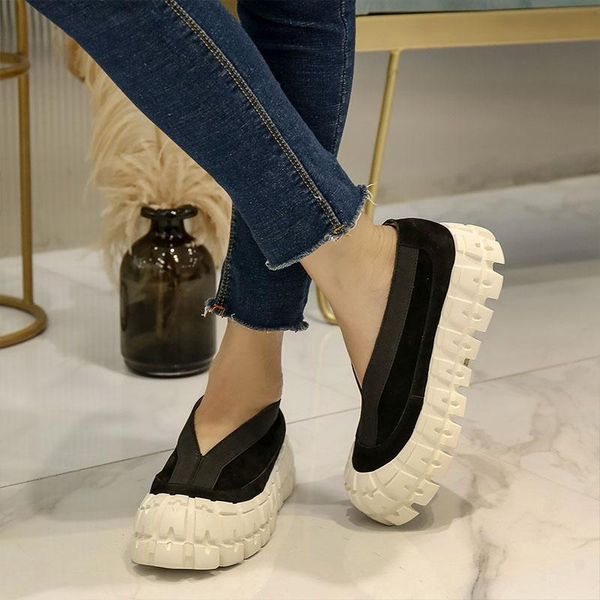 dress shoes genuine leather women's loafers platform boat retro flat wedge canvas zapatillas mujer, Black
dress shoes genuine leather women's loafers platform boat retro flat wedge canvas zapatillas mujer, Black