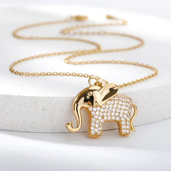 pendant necklaces cute animal for women stainless steel gold elephant charm zirconia necklace party jewelry gift bijoux femme, Silver
pendant necklaces cute animal for women stainless steel gold elephant charm zirconia necklace party jewelry gift bijoux femme, Silver