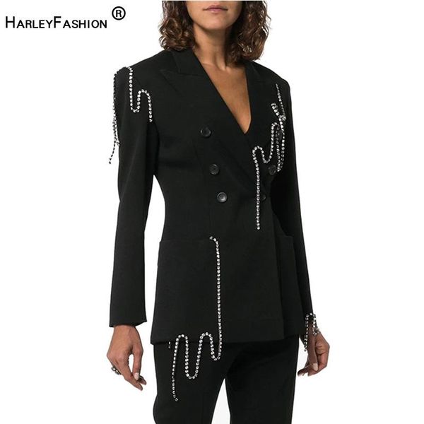 women's suits & blazers harleyfashion elegant stylish luxury design diamonds black blazer double breasted basic slim high quality, White;black
women's suits & blazers harleyfashion elegant stylish luxury design diamonds black blazer double breasted basic slim high quality, White;black