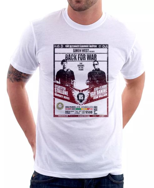 stalone sly vs van damme back for war funny poster white cotton t-shirt 9841, White;black
stalone sly vs van damme back for war funny poster white cotton t-shirt 9841, White;black