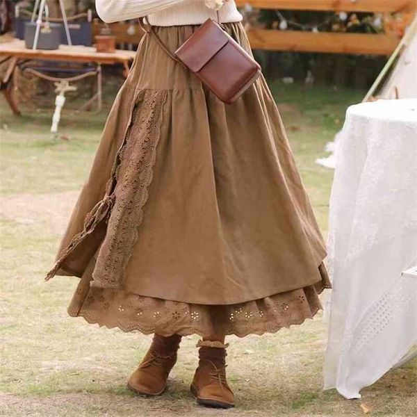 spring fall women's skirts mori girl vintage cotton linen embroidery princess kawaii lolita cute maxi skirt saia boutique 210621, Black
spring fall women's skirts mori girl vintage cotton linen embroidery princess kawaii lolita cute maxi skirt saia boutique 210621, Black