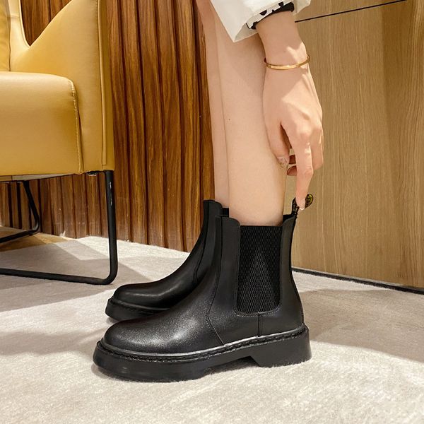 large 41-43 flat bottomed chelsea short women's 2021 spring and autumn single boots 618-10, Black
large 41-43 flat bottomed chelsea short women's 2021 spring and autumn single boots 618-10, Black