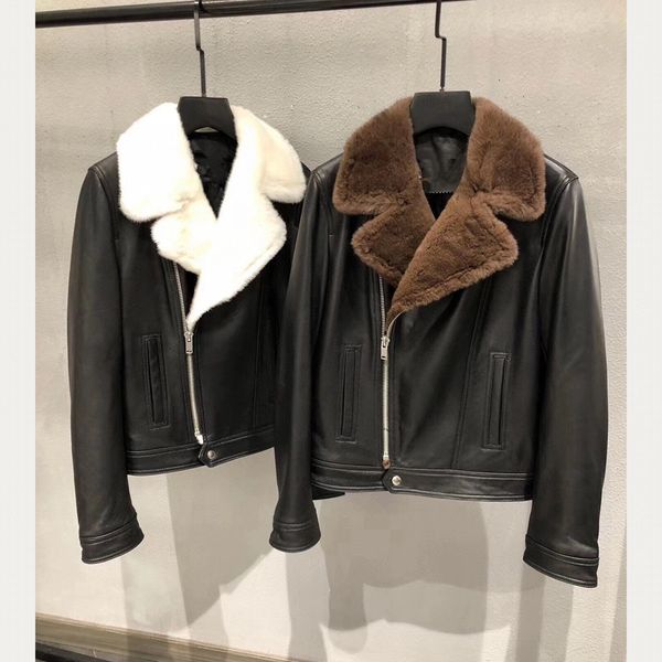 designers 100% real sheepskin genuine women coats natural sheepskin leather windbreaker mink fur jacket soft h1202, Black
designers 100% real sheepskin genuine women coats natural sheepskin leather windbreaker mink fur jacket soft h1202, Black