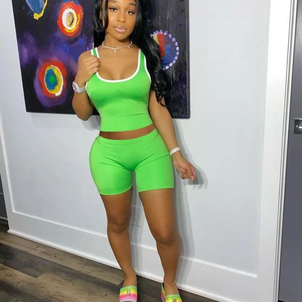 women's tracksuits 2021 summer european and american fashion sports solid color vest shorts suit 13 colors, Gray
women's tracksuits 2021 summer european and american fashion sports solid color vest shorts suit 13 colors, Gray