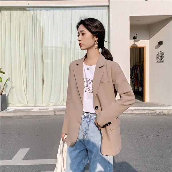 women's suits & blazers chic solid color women casual blazer jacket office lady pockets work suit coat ladies business outerwear, White;black
women's suits & blazers chic solid color women casual blazer jacket office lady pockets work suit coat ladies business outerwear, White;black