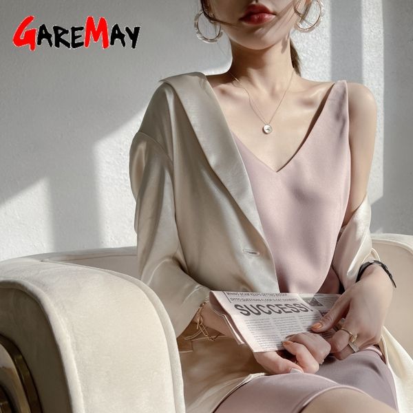 white sleeveless women's summer dress v neck elegant knee length silk satin casual spaghetti strap es 210428, Black;gray
white sleeveless women's summer dress v neck elegant knee length silk satin casual spaghetti strap es 210428, Black;gray
