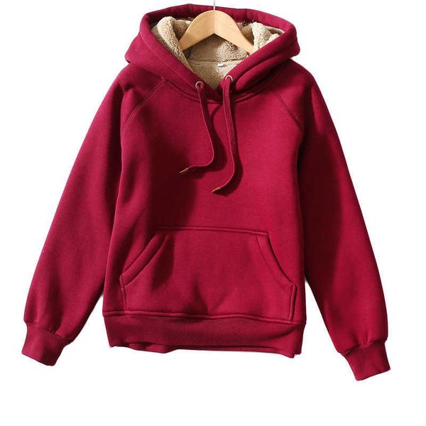fashion fleece hoodies e15 super warm ~ casual age reducing solid color straight tube loose hooded pocket lamb sweater, Black
fashion fleece hoodies e15 super warm ~ casual age reducing solid color straight tube loose hooded pocket lamb sweater, Black