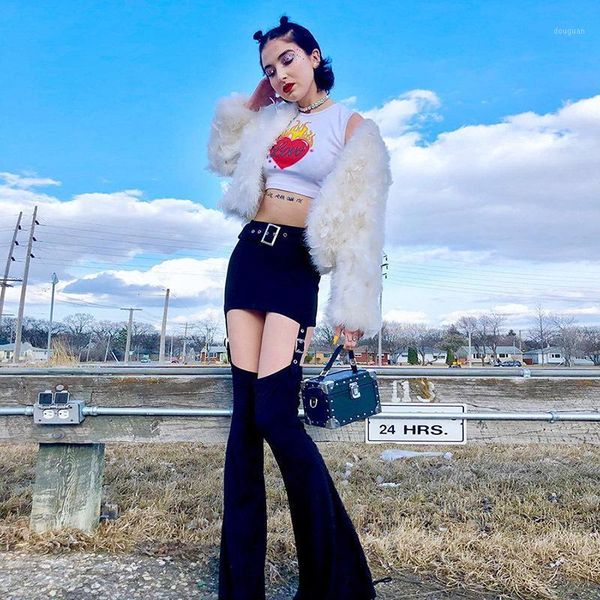 women's pants & capris 2021 arrival gothic punk streetwear women removable belted metal clasp flare wide leg black trousers femme, Black;white
women's pants & capris 2021 arrival gothic punk streetwear women removable belted metal clasp flare wide leg black trousers femme, Black;white