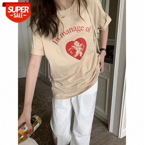 huang zheng angel love print short sleeve t-shirt women korean style loose lazy xt21h1009 #0x2p, Black;gray
huang zheng angel love print short sleeve t-shirt women korean style loose lazy xt21h1009 #0x2p, Black;gray